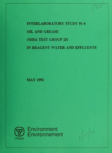Oil and grease (MISA test group 25) in reagent water and effluents