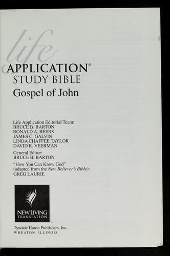 Life application study Bible, Gospel of John