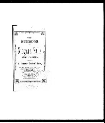 The humbugs of Niagara Falls exposed