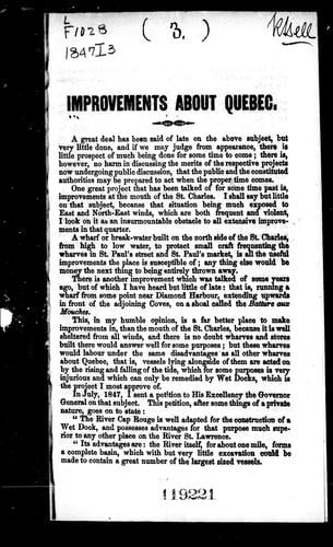 Improvements about Quebec