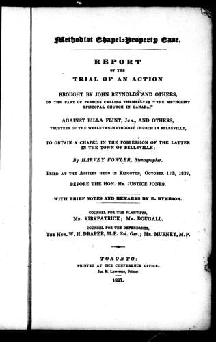 Methodist Chapel-property case