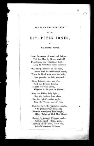 Reminiscences of the Rev. Peter Jones