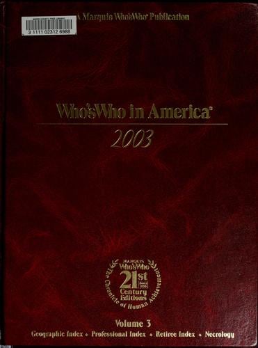Who's who in America, 2003