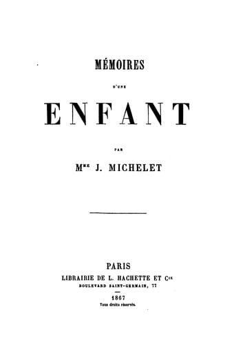 Mémoires d'une enfant