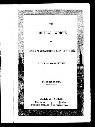 The poetical works of Henry Wadsworth Longfellow