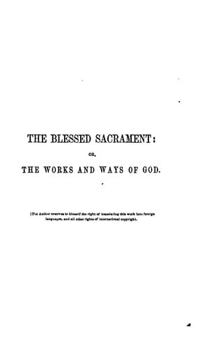 The blessed sacrament: or, The works and ways of God