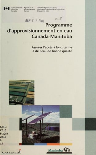 Programme d'approvisionnement en eau Canada-Manitoba