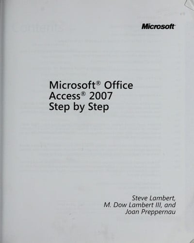 Microsoft Office Access 2007 step by step