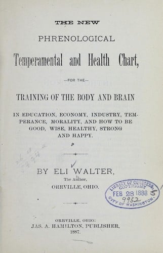 The new phrenological temperamental and health chart...