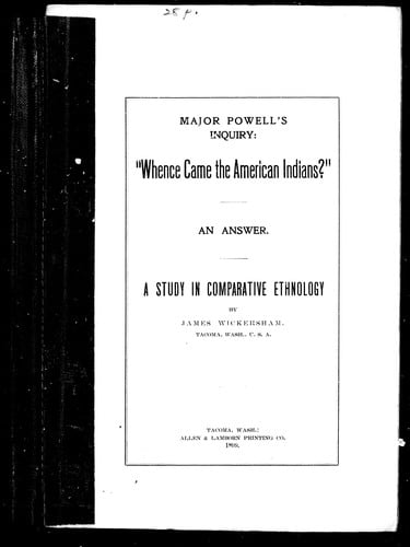 Whence came the American Indians?