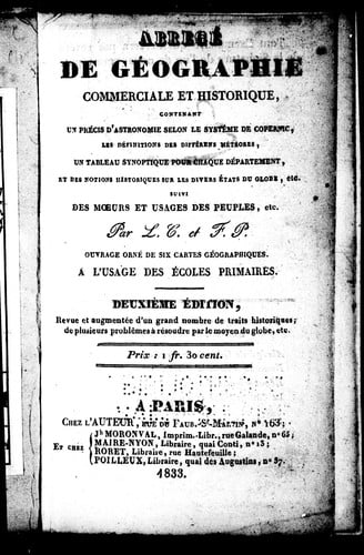 Abrégé de géographie commerciale et historique