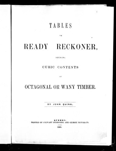 Tables, or, Ready reckoner