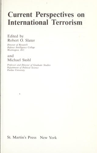 Current perspectives on international terrorism