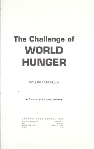 The challenge of world hunger
