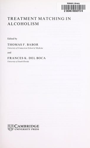 Treatment matching in alcoholism