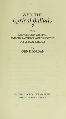 Why the Lyrical ballads?