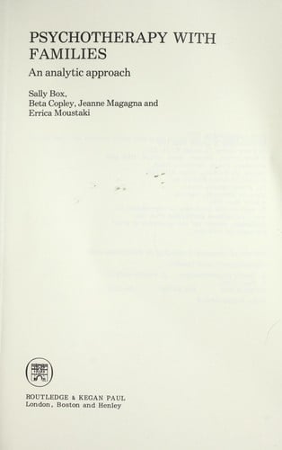 Psychotherapy with families : an analytic approach