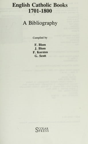 English Catholic books, 1701-1800