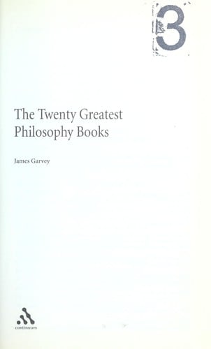 TWENTY GREATEST PHILOSOPHY BOOKS