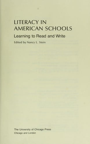 Literacy in American schools : learning to read and write