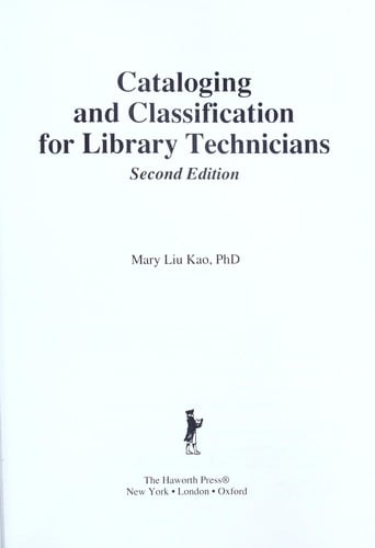 Cataloging and classification for library technicians