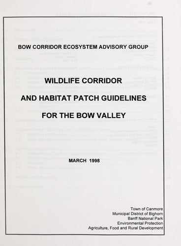 Wildlife corridor and habitat patch guidelines for the Bow Valley