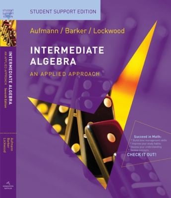 Intermediate Algebra An Applied Approach Richard N Aufmann Vernon C Barker Joanne S Lockwood