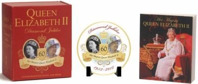 Queen Elizabeth Ii Diamond Jubilee Commemorative Plate And Book
