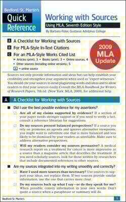 Working With Sources Using Mla Seventh Edition Style