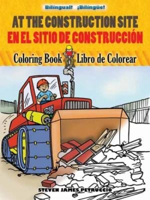 At The Construction Site En La Obra De Construccin Coloring Book Libro De Colorear