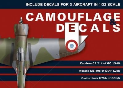 Camouflage  Decals Caudron CR 714 of GC 1145 Morane MS406 of DIAP Lyon Curtis Hawk H75A of GC 15