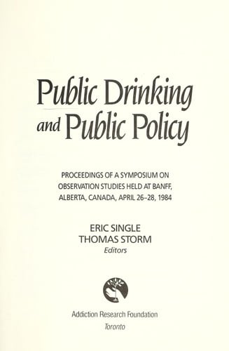 Public drinking and public policy