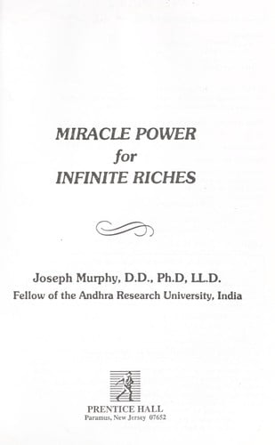 Miracle power for infinite riches
