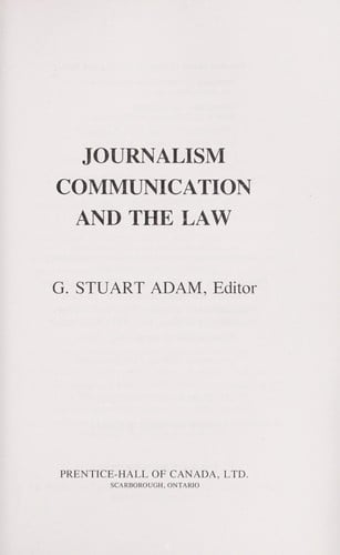 Journalism, communication and the law