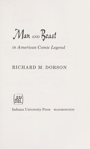 Man and beast in American comic legend