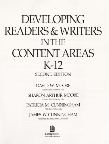 Developing readers & writers in the content areas, K-12