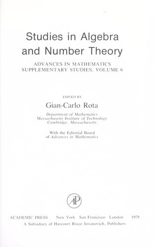 Studies in algebra and number theory