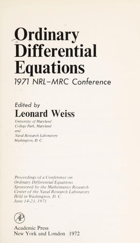 Ordinary differential equations