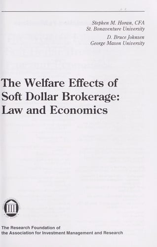 The welfare effects of soft dollar brokerage