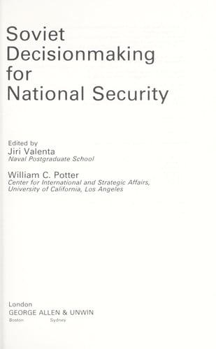 Soviet decisionmaking for national security