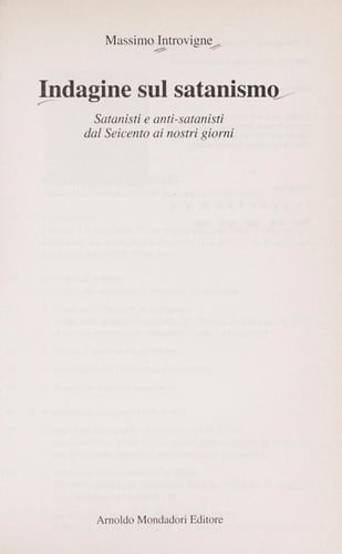 Indagine sul satanismo