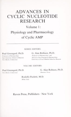 Physiology and pharmacology of cyclic AMP