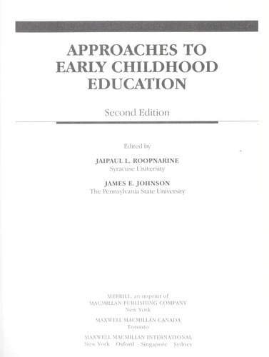 Approaches to early childhood education