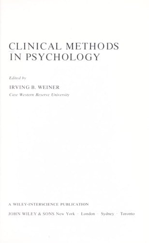 Clinical methods in psychology