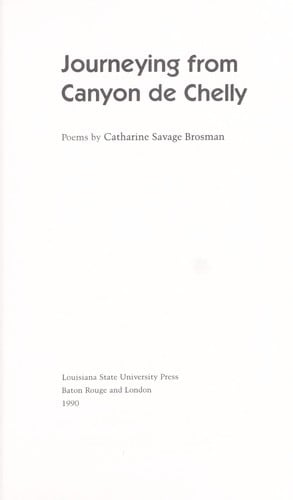 Journeying from Canyon de Chelly : poems