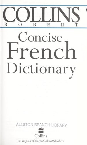 Collins Robert concise French dictionary