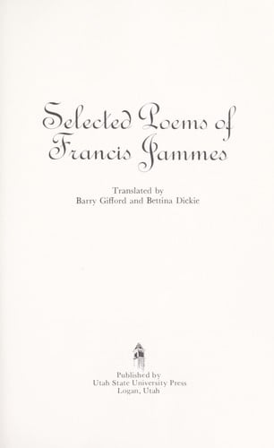 Selected poems of Francis Jammes