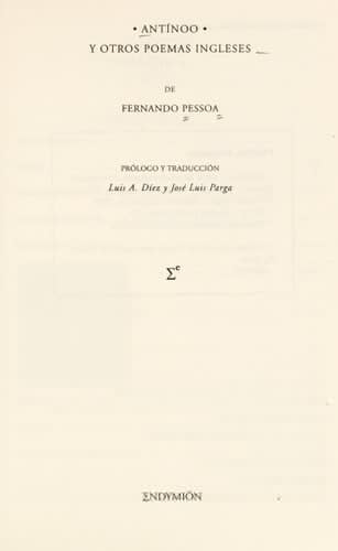 Antínoo y otros poemas ingleses