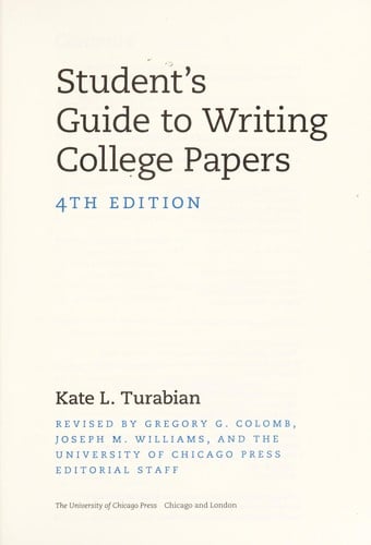 Student's guide to writing college papers