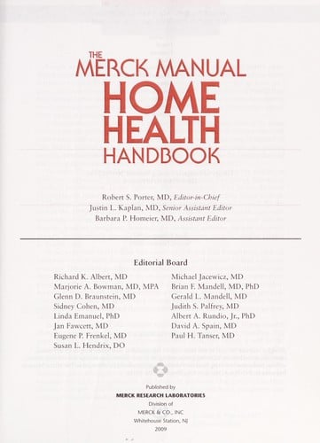 The Merck manual home health handbook